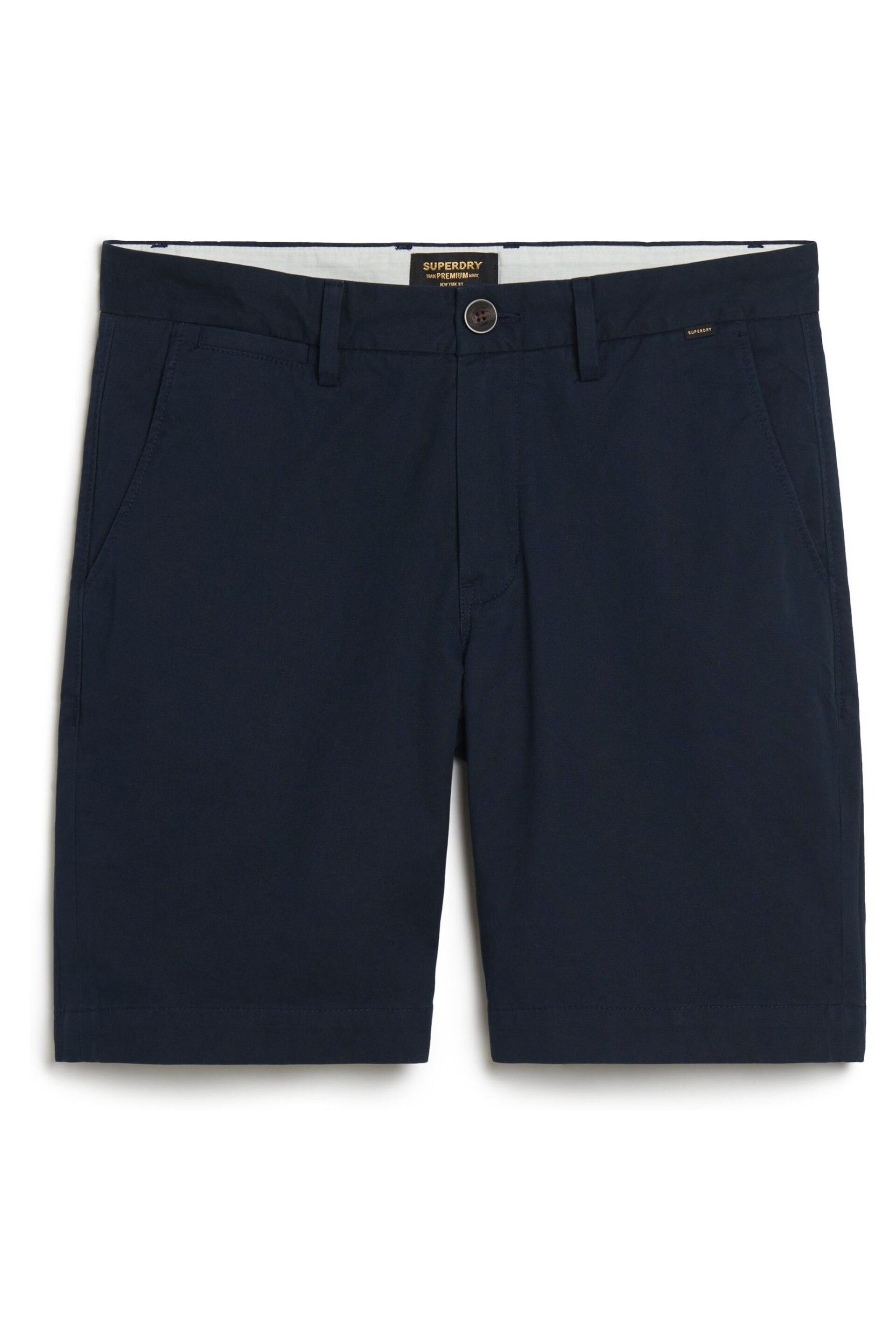 Superdry Blue Stretch Chinos Shorts - Image 5 of 7