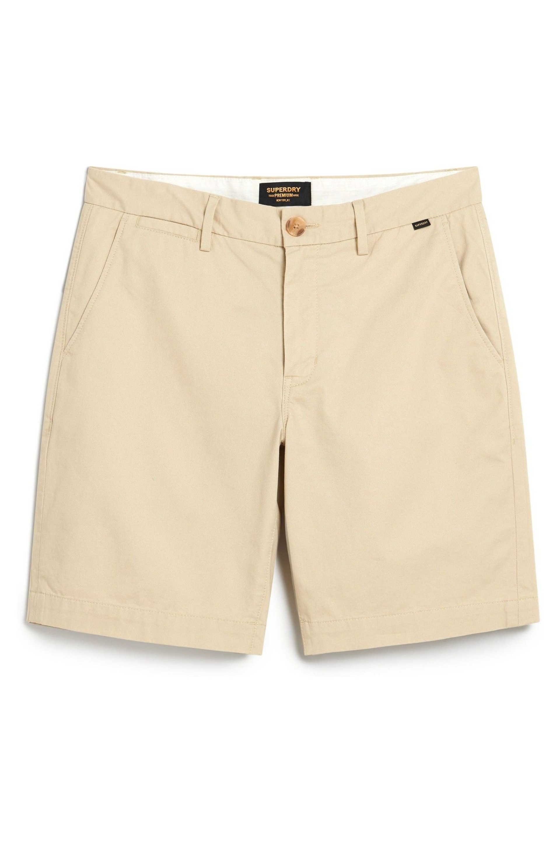 Superdry Brown Stretch Chinos Shorts - Image 7 of 8