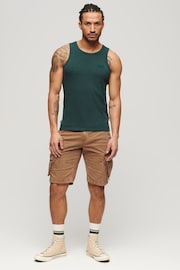 Superdry Green 100% Cotton Essential Logo Vest - Image 3 of 5