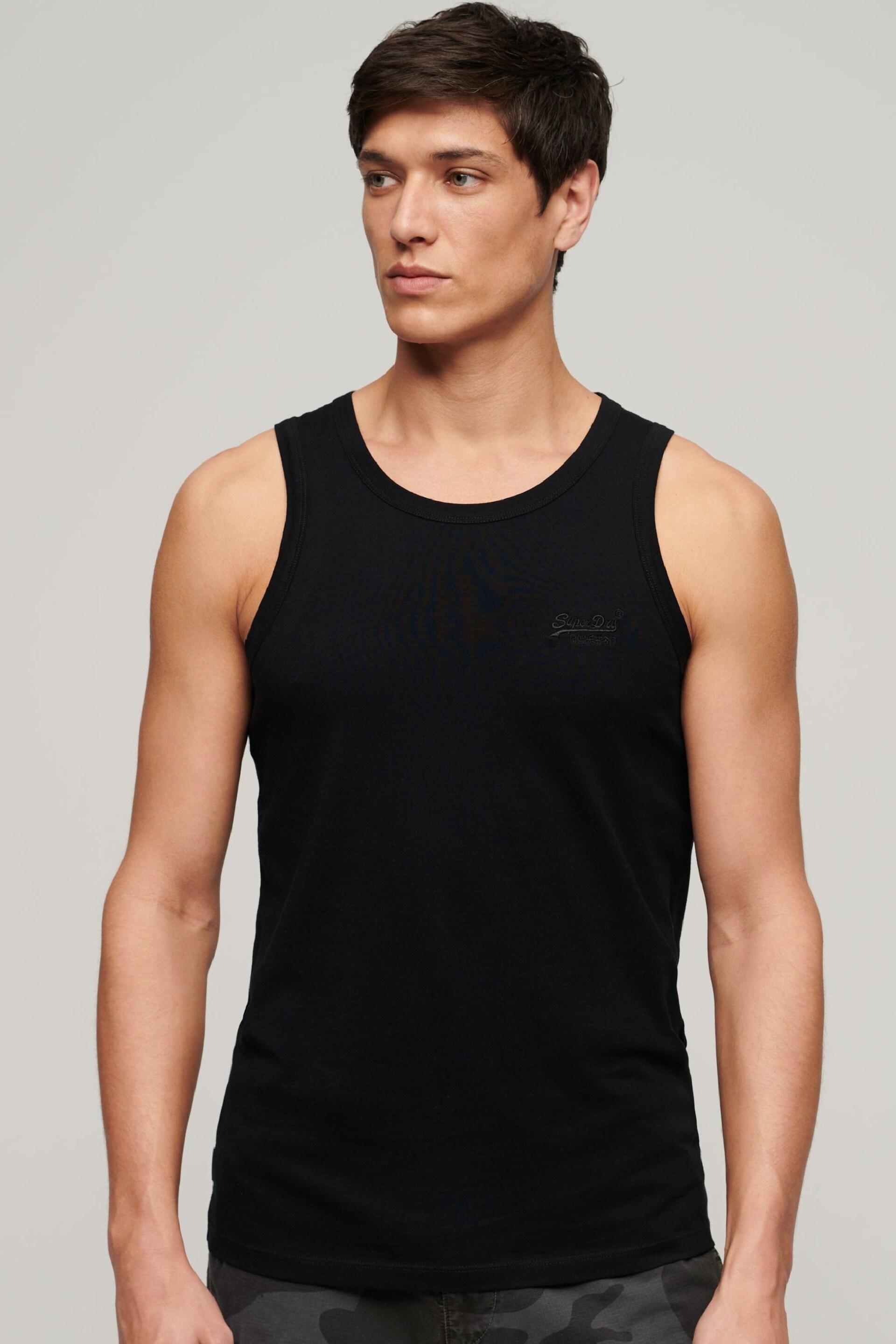 Superdry Black Essential Logo Vest - Image 1 of 5