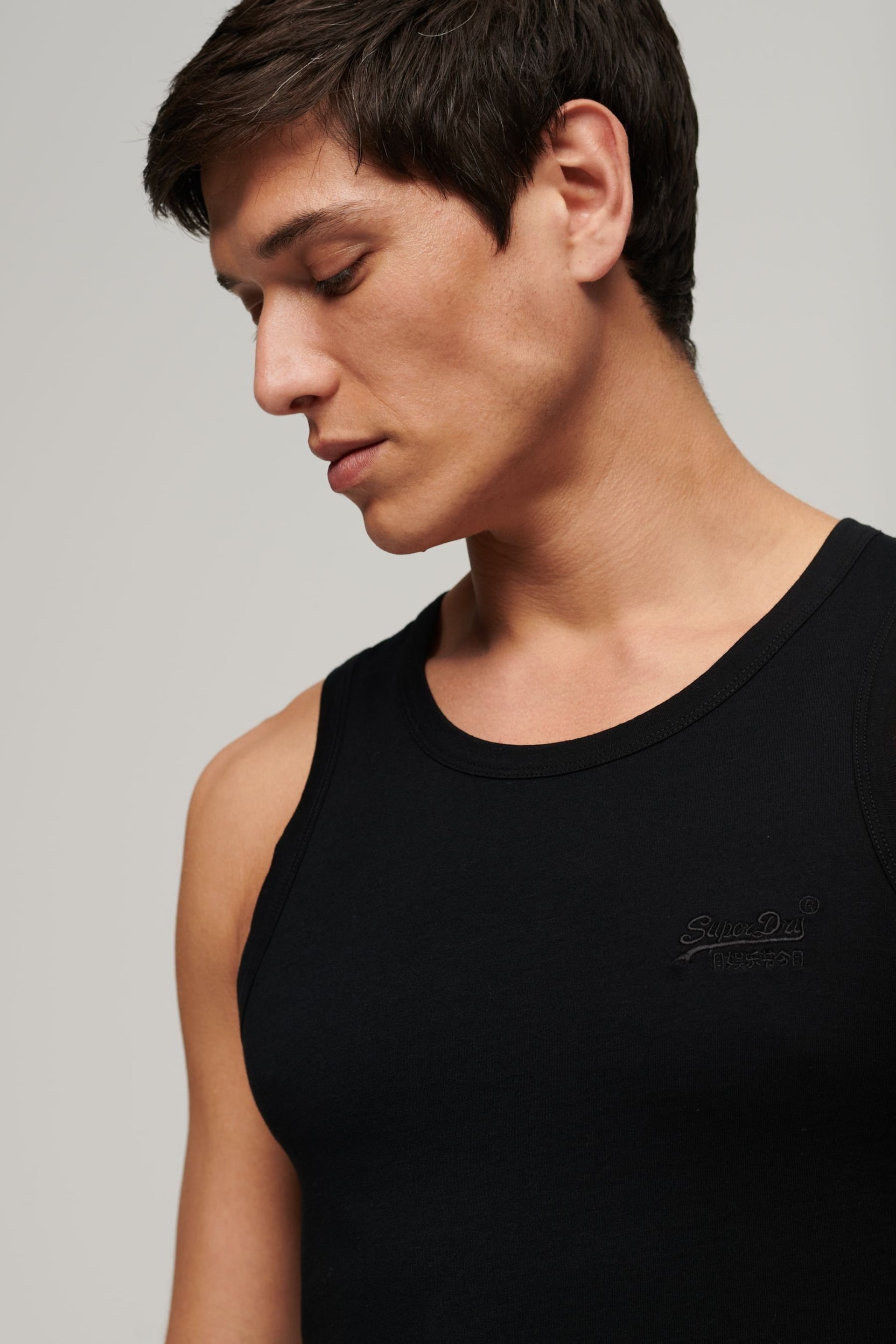 Superdry Black Essential Logo Vest - Image 3 of 5