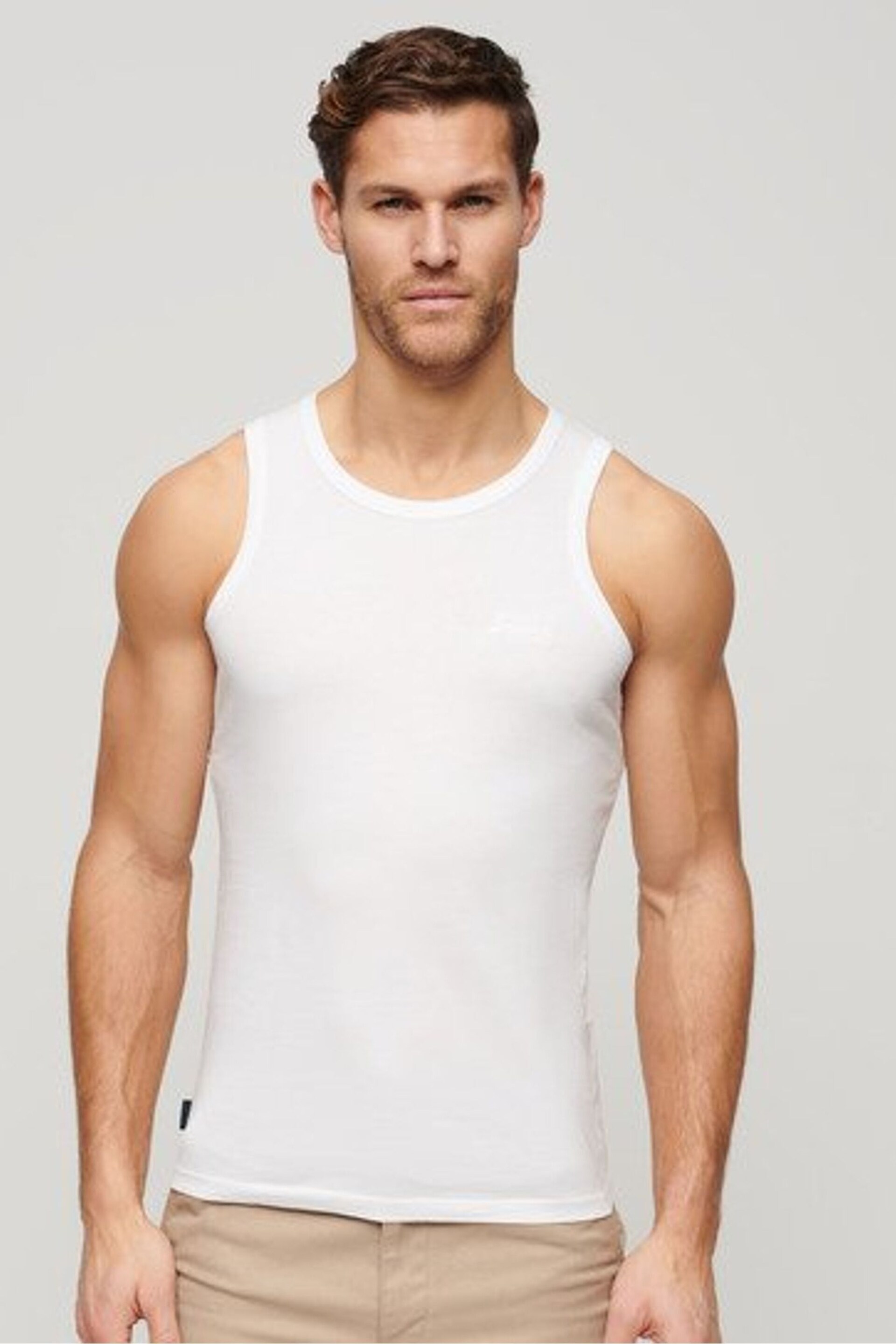 Superdry White Essential Logo Vest - Image 1 of 5