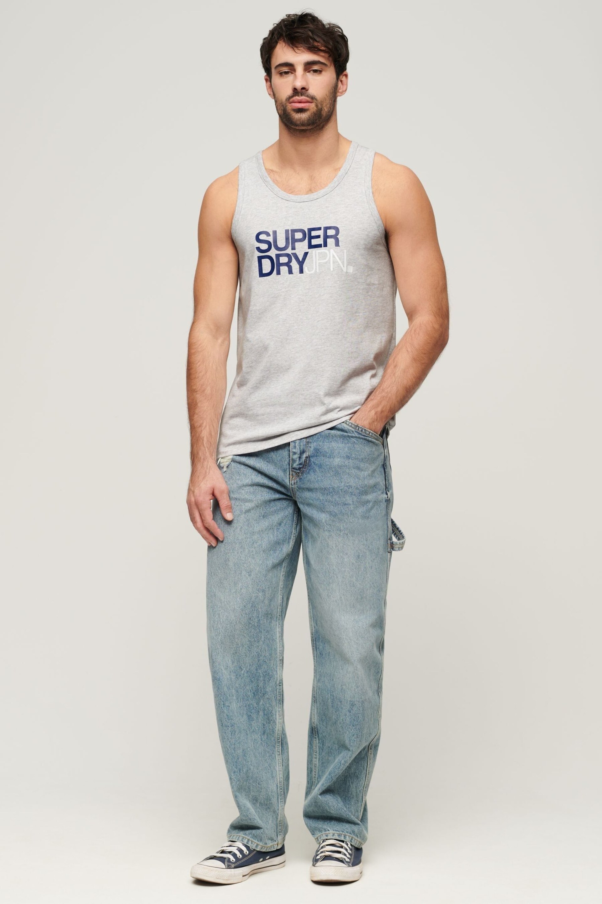 Superdry Grey Sportswear Logo Relaxed Vest - Image 3 of 4
