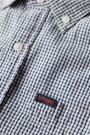 Superdry Blue Seersucker Short Sleeved Shirt - Image 6 of 6