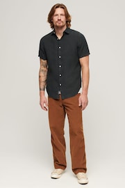 Superdry Black Studios Casual Linen Short Sleeved Shirt - Image 3 of 7
