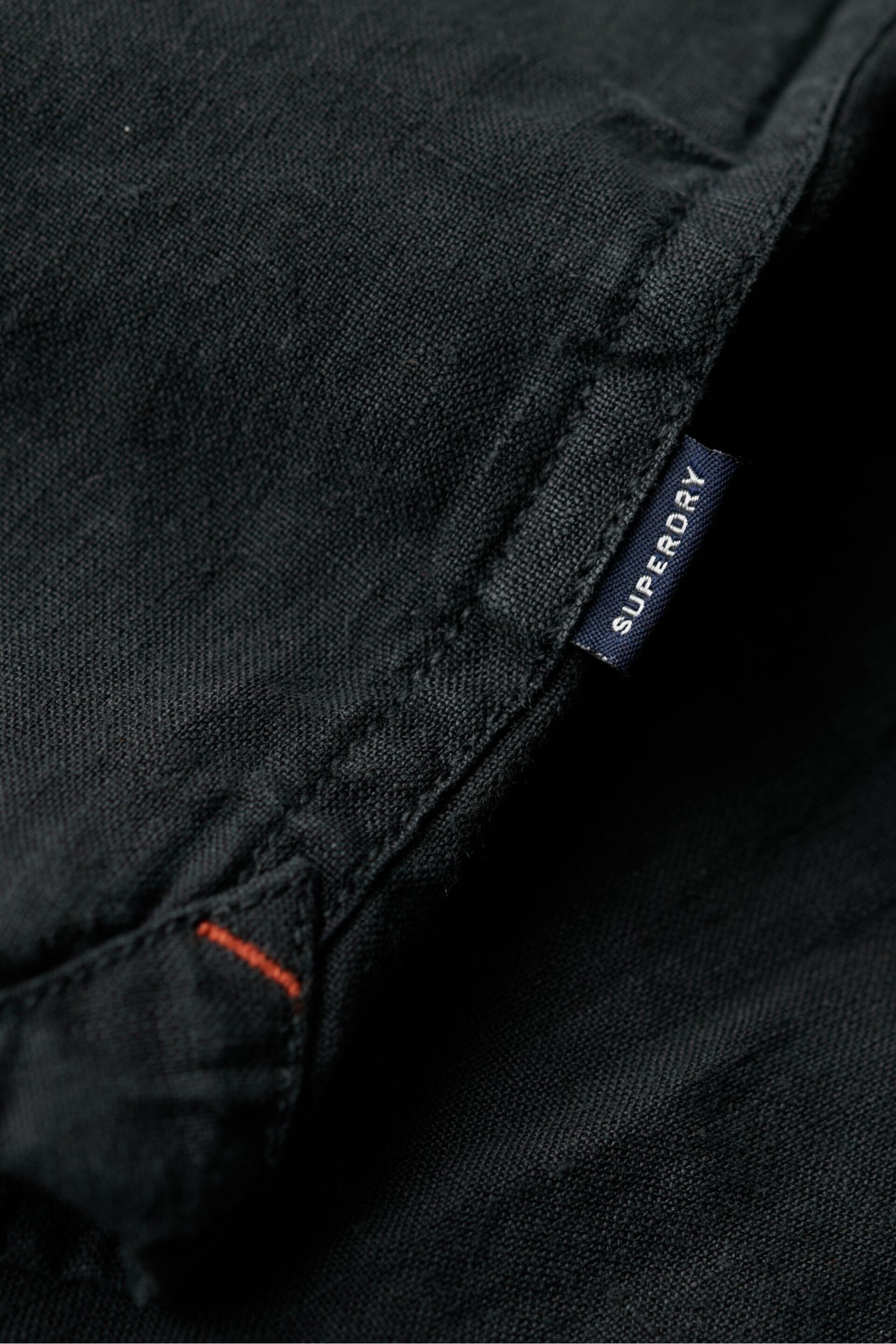 Superdry Black Studios Casual Linen Short Sleeved Shirt - Image 7 of 7