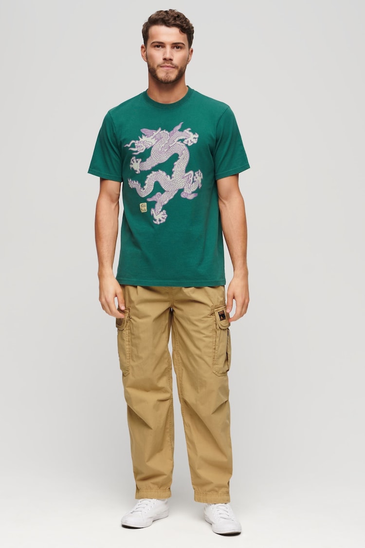 Superdry Light Khaki Baggy Parachute Trousers - Image 1 of 7