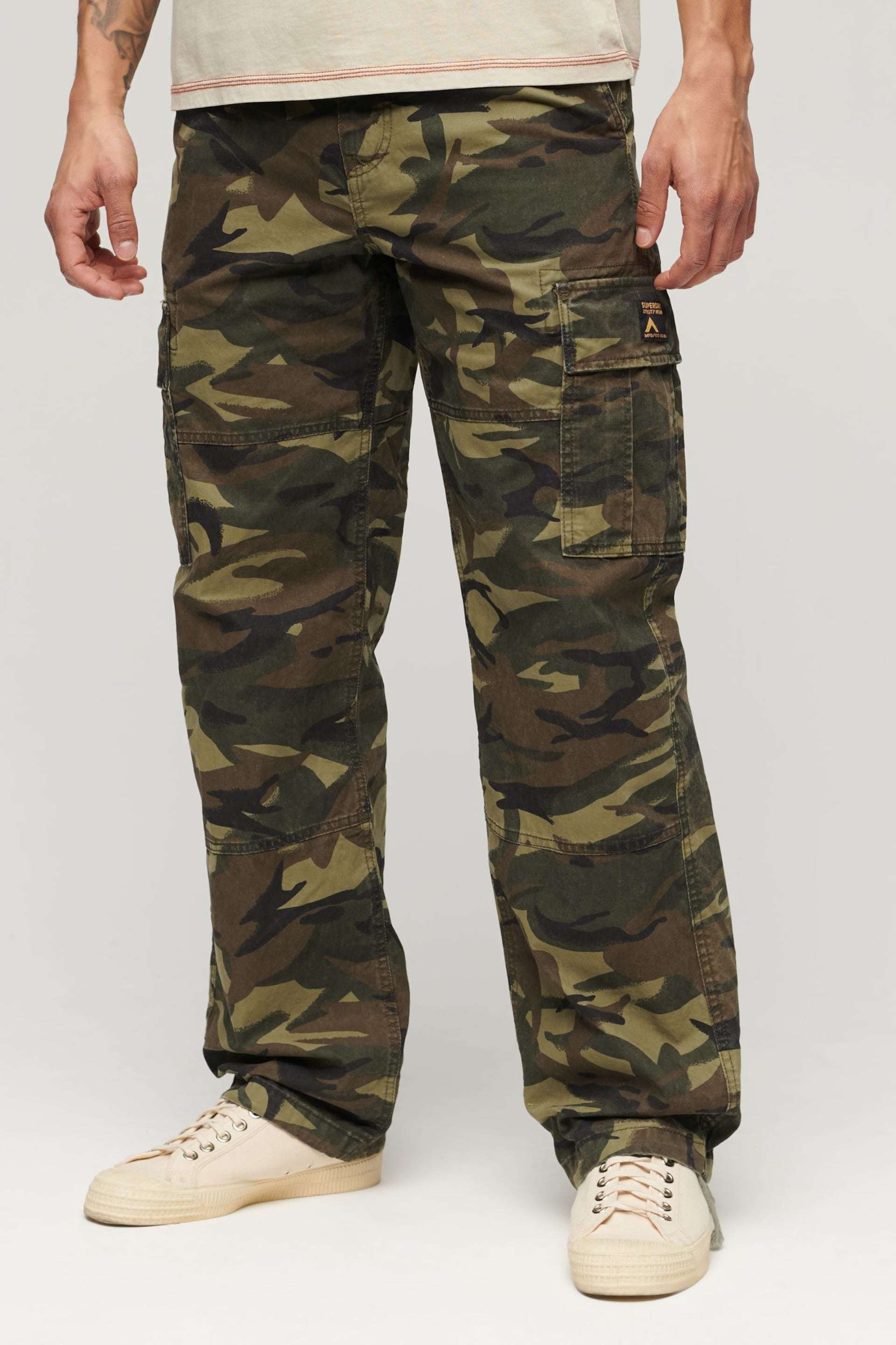 Superdry Green Baggy Cargo Trousers - Image 1 of 5
