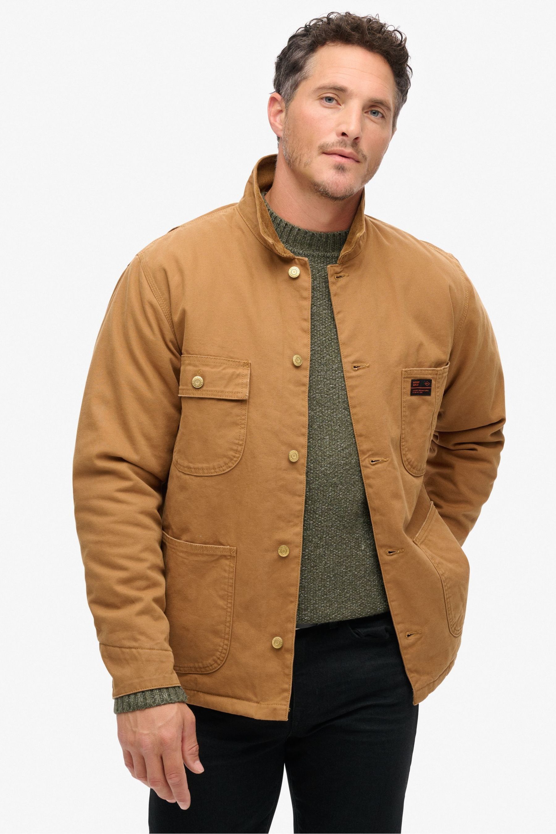 Superdry Brown Surplus 4 Pocket Chore 100 Cotton Jacket