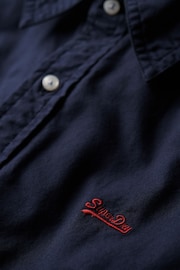 Superdry Blue Overdyed Cotton Long Sleeved Shirt - Image 5 of 6