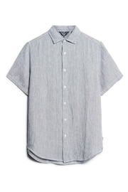 Superdry Grey Studios Casual Linen Short Sleeved Shirt - Image 4 of 6