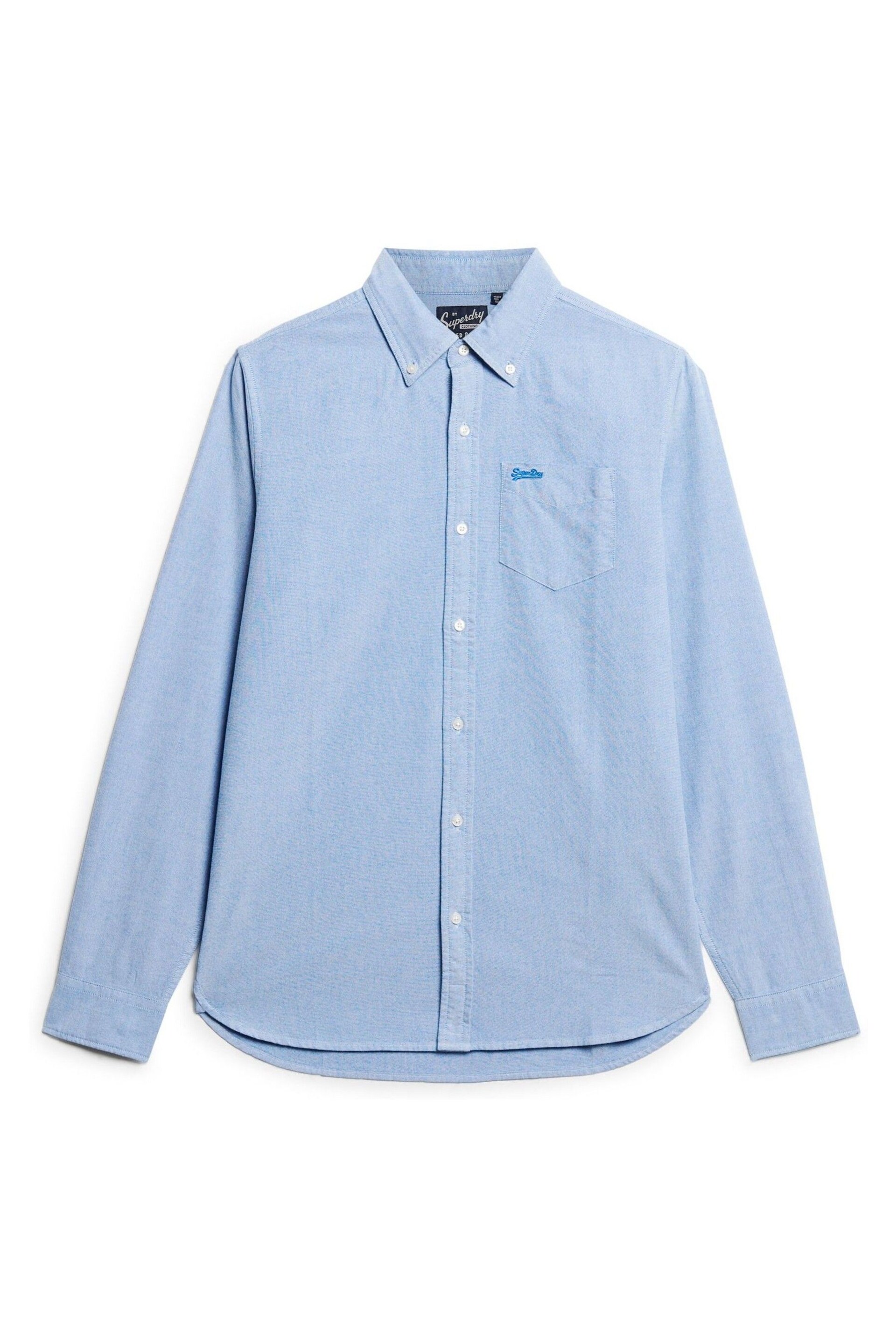 Superdry Royal Blue Cotton Long Sleeved Oxford Shirt - Image 3 of 5