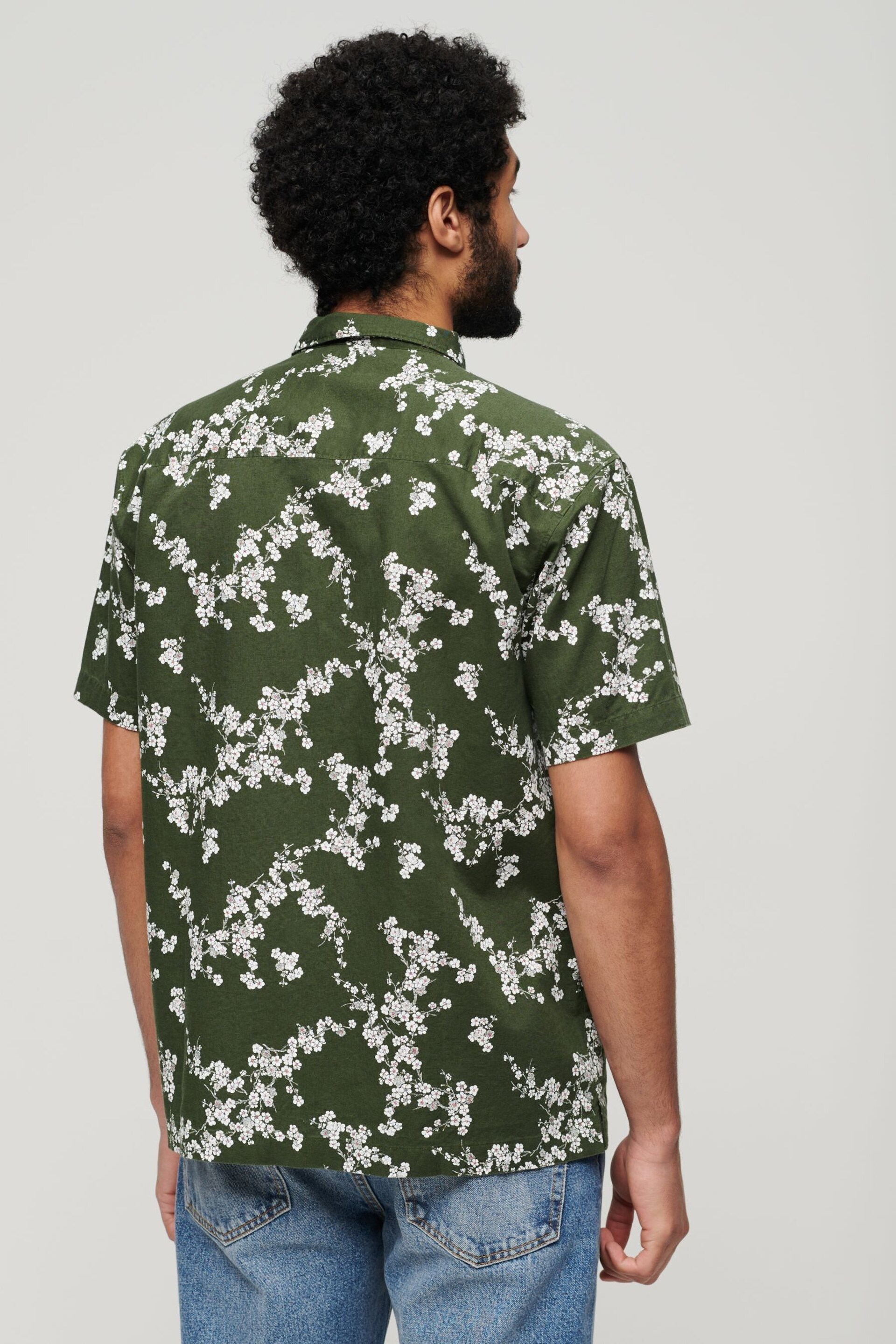 Superdry Green Short Sleeved Beach Shirt - Image 2 of 6