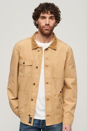 Superdry Brown Merchant Cotton Work Jacket - Image 1 of 4