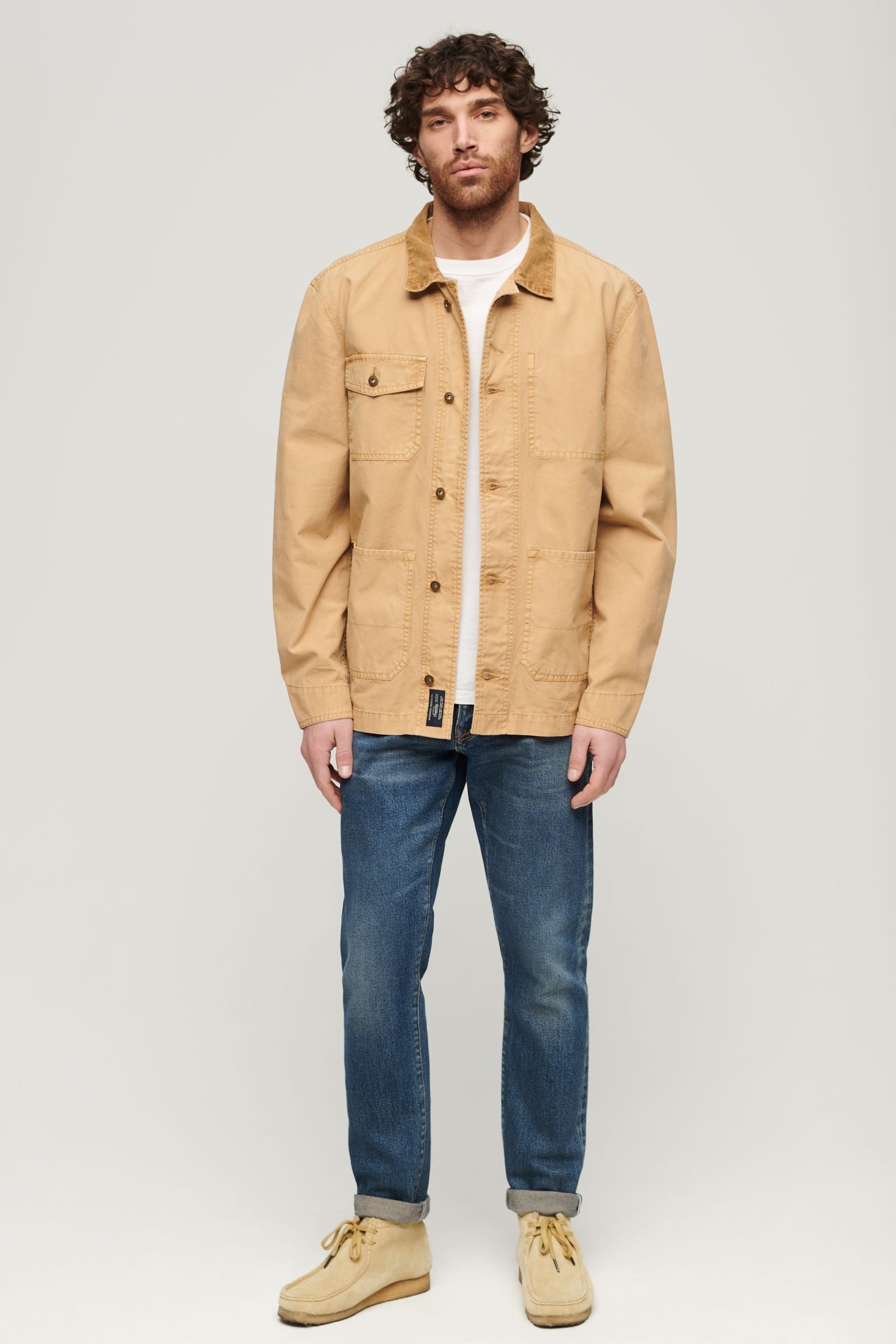 Buy Superdry Brown Merchant Cotton Work 100 Cotton Jacket from Next Luxembourg