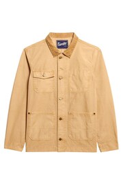 Superdry Brown Merchant Cotton Work Jacket - Image 4 of 4