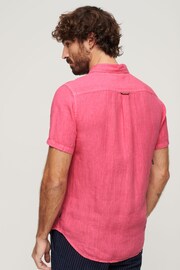 Superdry Pink Studios Casual Linen Short Sleeved Shirt - Image 2 of 4