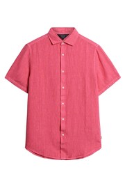 Superdry Pink Studios Casual Linen Short Sleeved Shirt - Image 4 of 4