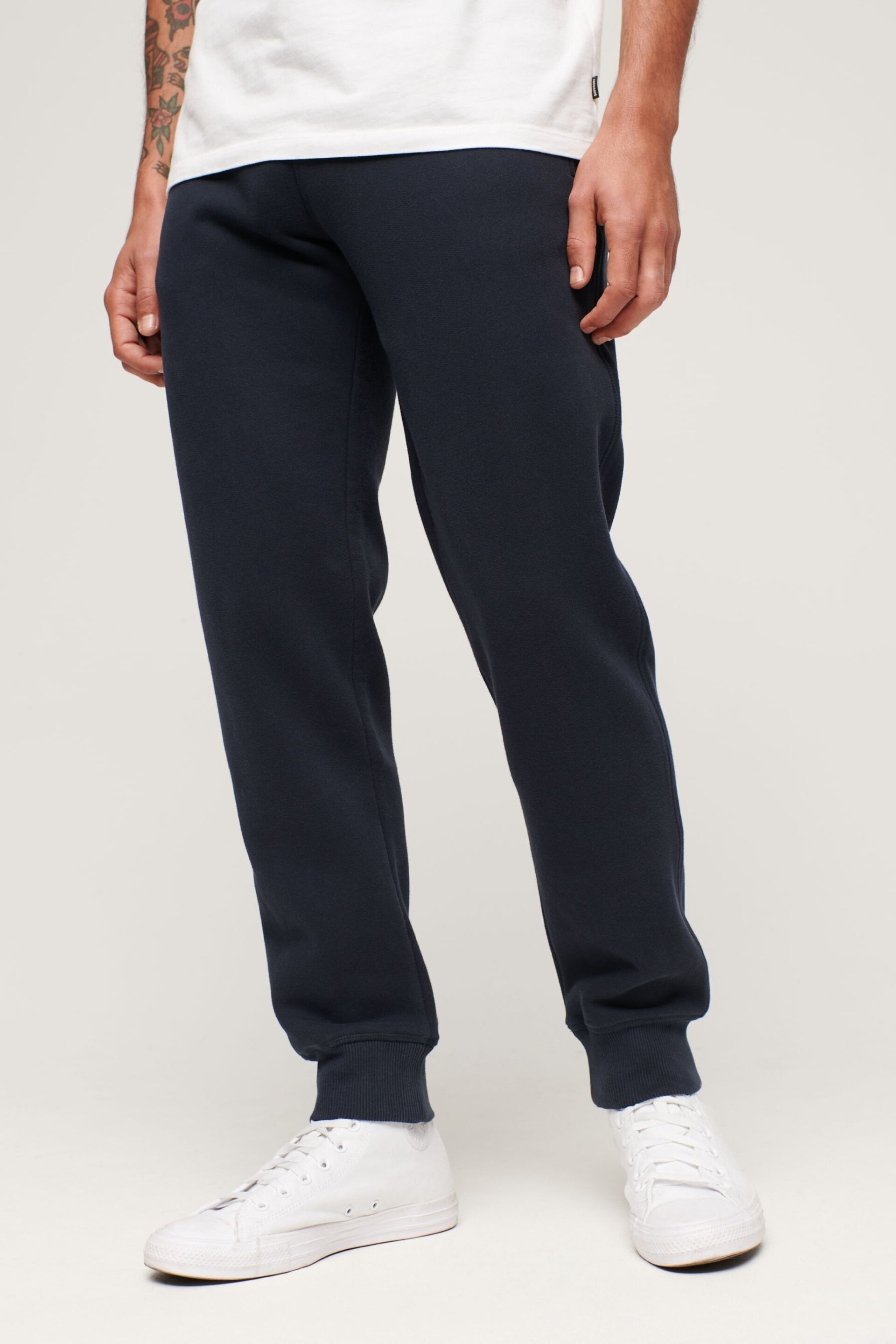 Superdry Navy Blue Essential Logo Joggers - Image 1 of 7