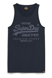 Superdry Blue Classic VL Heritage 100% Cotton Vest - Image 4 of 6