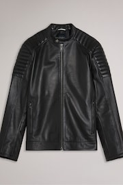 Ted Baker Black Racer Branddo Leather Jacket - Image 6 of 8