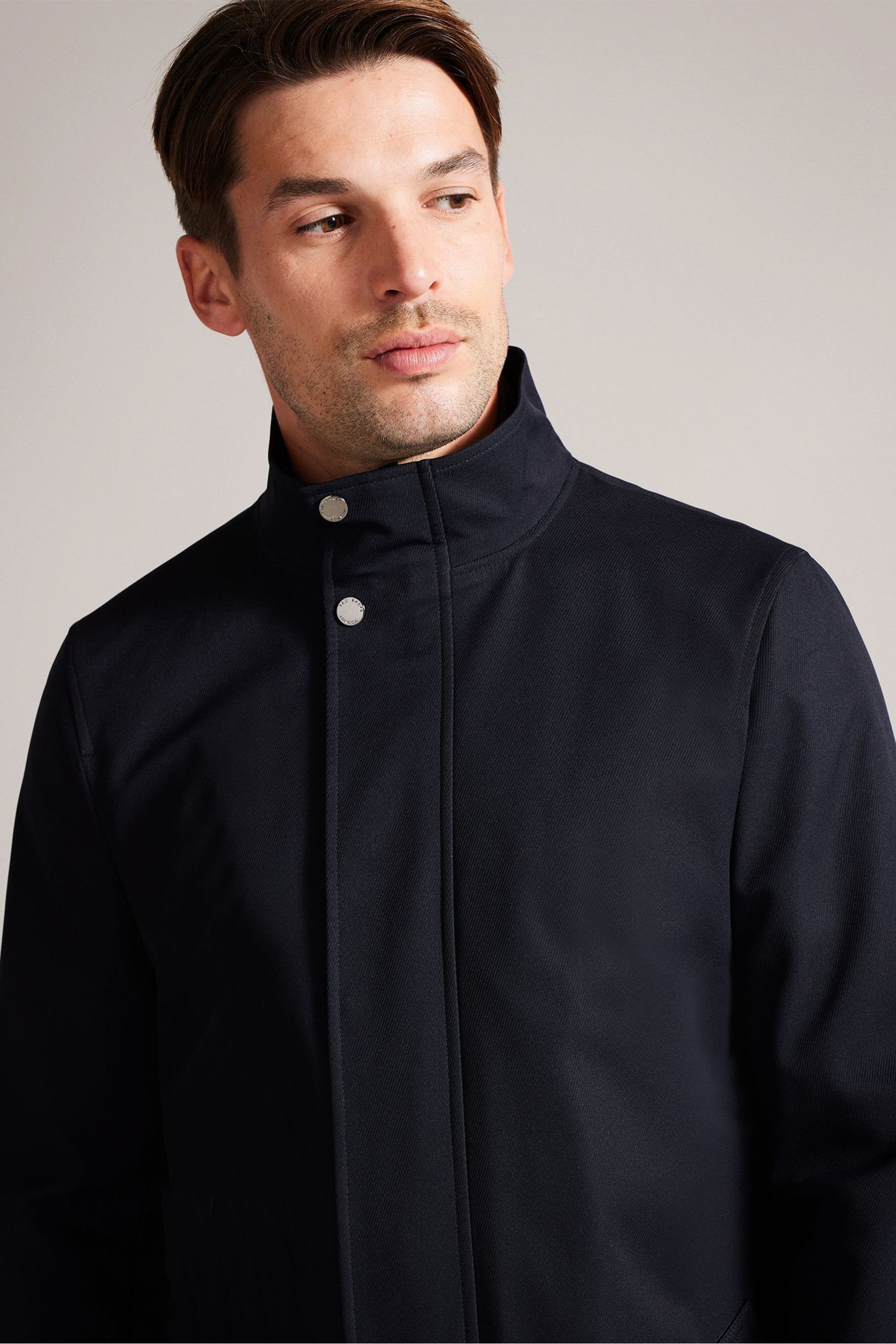 Buy Ted Baker Blue Erolson Nylon Funnel Neck Coat from Next Luxembourg