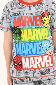 Brand Threads Grey Marvel Boys Short Pyjama Set - Image 3 of 5
