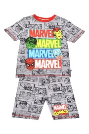 Brand Threads Grey Marvel Boys Short Pyjama Set - Image 4 of 5