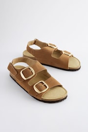 Golden Tan Back Strap Leather Footbed Sandals - Image 1 of 5