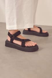 Black Webbing Chunky Sandals - Image 5 of 9