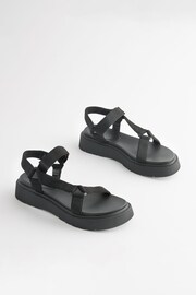 Black Webbing Chunky Sandals - Image 6 of 9