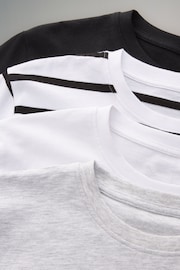 The Set Black/Grey/White/Stripe 4 Pack Relaxed Short Sleeve T-Shirts - Image 10 of 11