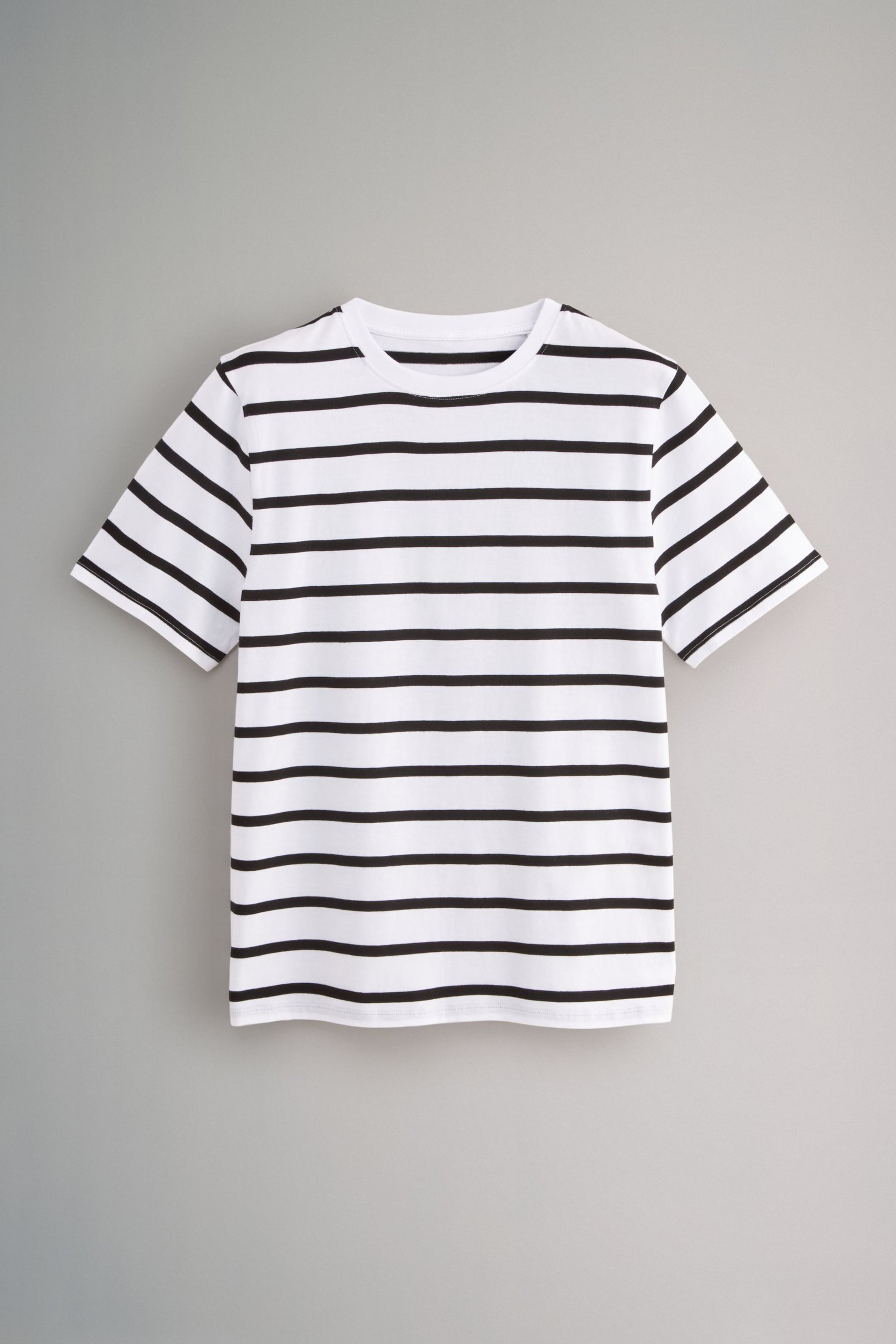 The Set Black/Grey/White/Stripe 4 Pack Relaxed Short Sleeve T-Shirts - Image 8 of 11