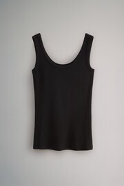 The Set Black/Khaki Green/White 3 Pack Ribbed Scoop Neck Vests - Image 5 of 7