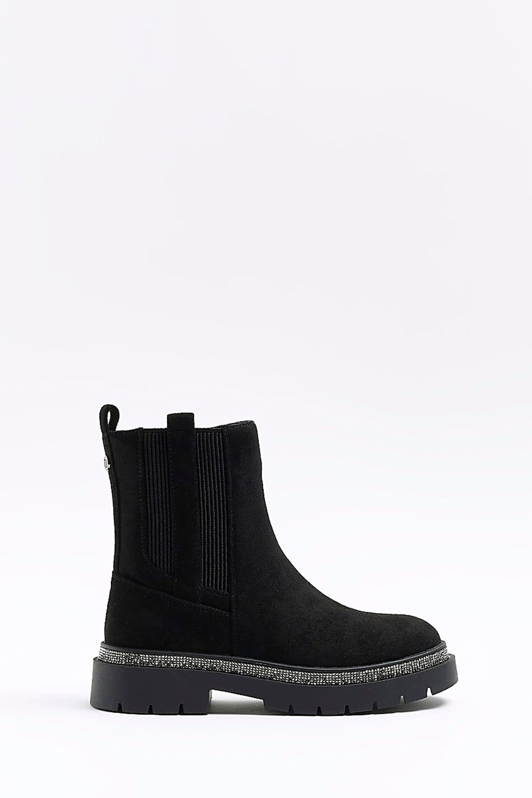 River island black suede chelsea boots top