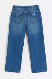 River Island Blue Girls Straight Leg Jeans - Image 3 of 5