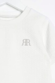 River Island White Boys Textured T-Shirt - Image 2 of 2