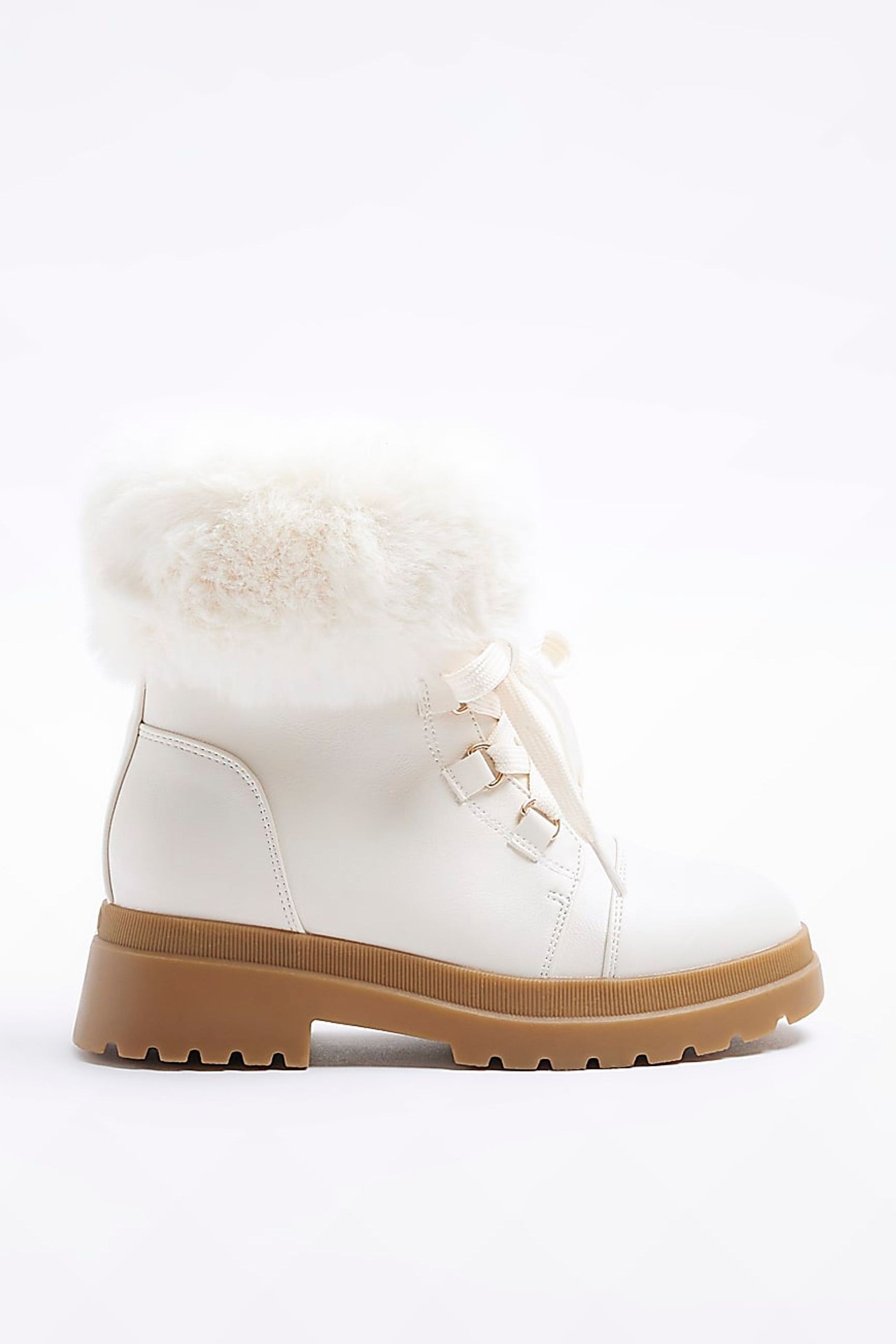 Lace up boots with fur trim hot sale