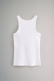 The Set Black/Taupe Brown/White 3 Pack Ribbed Racer Vests - Image 6 of 9
