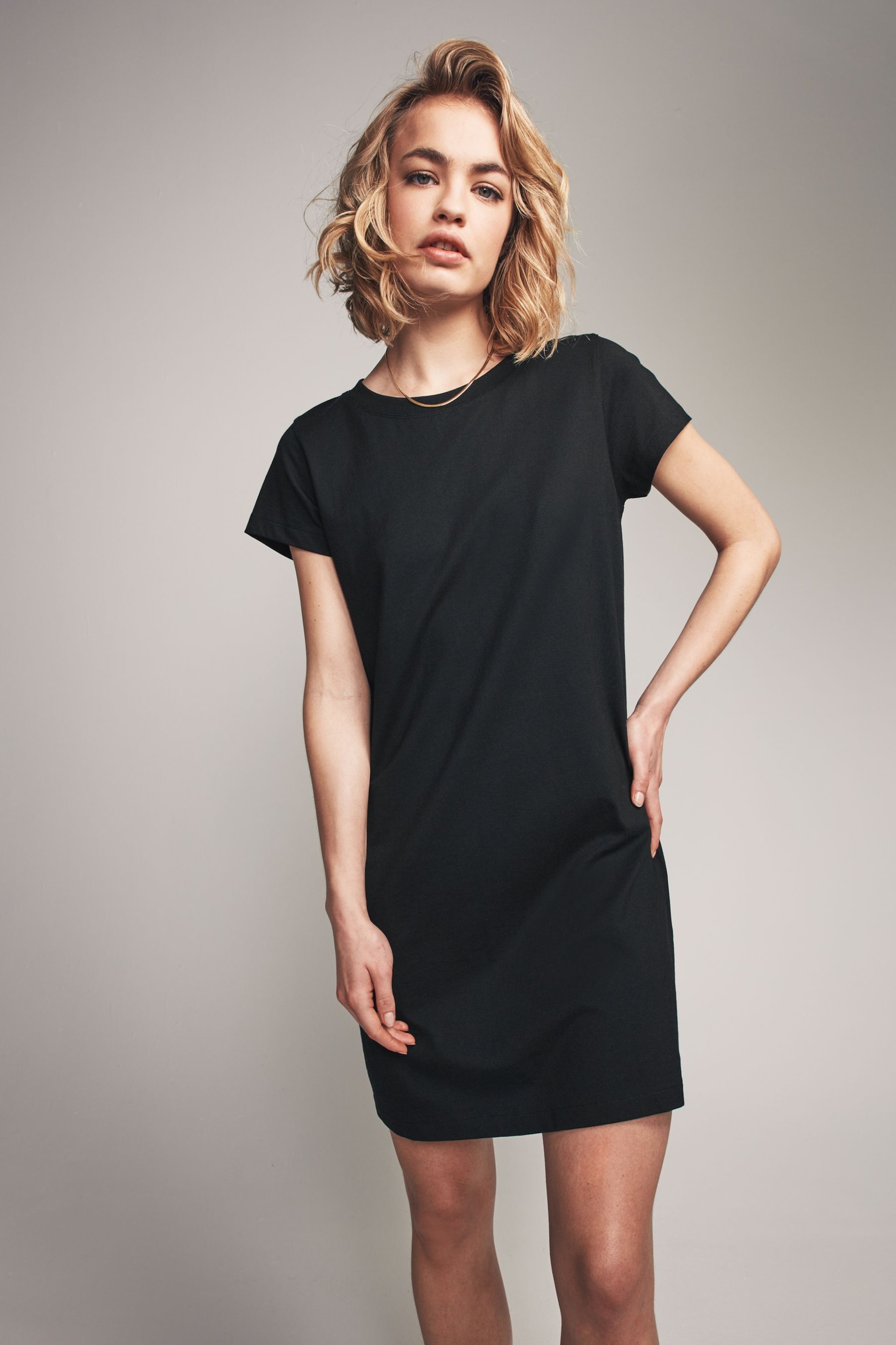 The Set Black/Grey/White Stripe Short Sleeve T-Shirt Dress 3 Pack - Image 2 of 8
