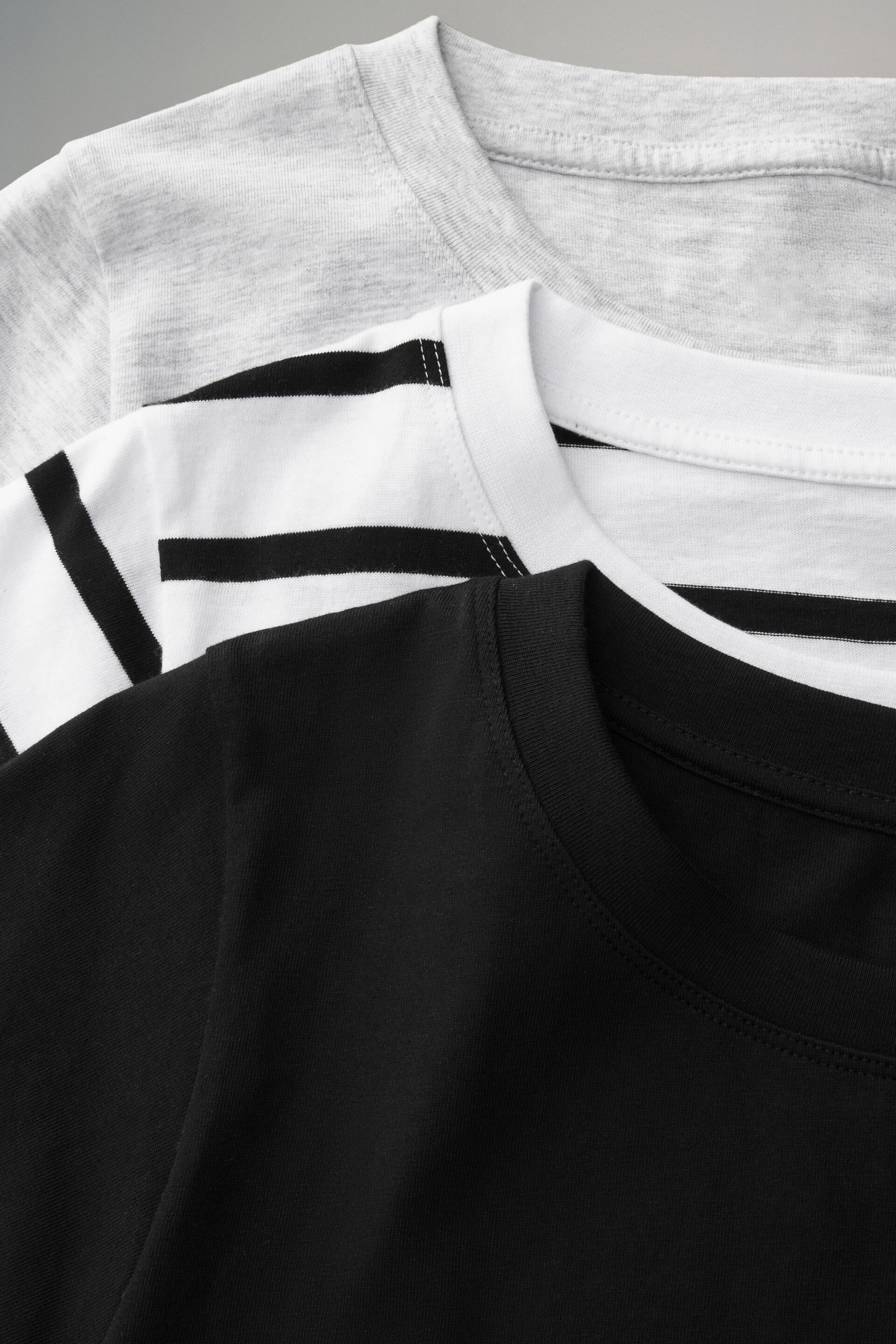 The Set Black/Grey/White Stripe Short Sleeve T-Shirt Dress 3 Pack - Image 8 of 8