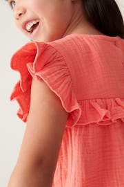 Little Bird by Jools Oliver Pink Floral Embroidered Frill Tank Top and Shorts Set - Image 8 of 8