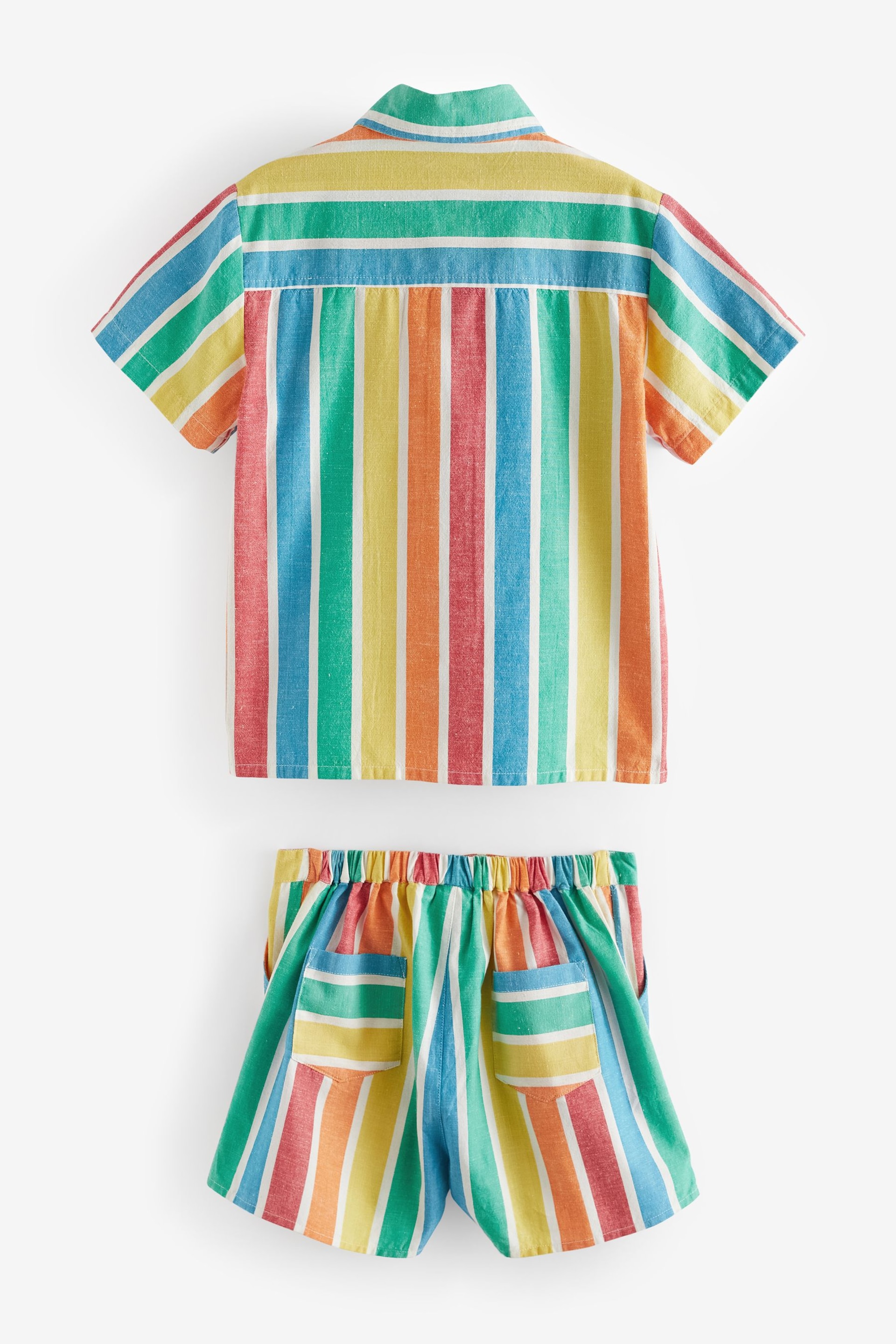 Little Bird by Jools Oliver Multi/Stripe Colourful Shirt and Short Set - Image 6 of 6
