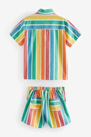 Little Bird by Jools Oliver Multi/Stripe 100% Cotton Colourful Shirt and Short Set - Image 6 of 6