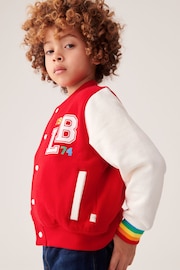 Little Bird by Jools Oliver Red Rainbow Varsity Jacket - Image 3 of 8