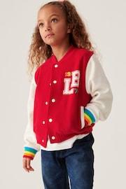 Little Bird by Jools Oliver Red Rainbow Varsity Jacket - Image 4 of 8