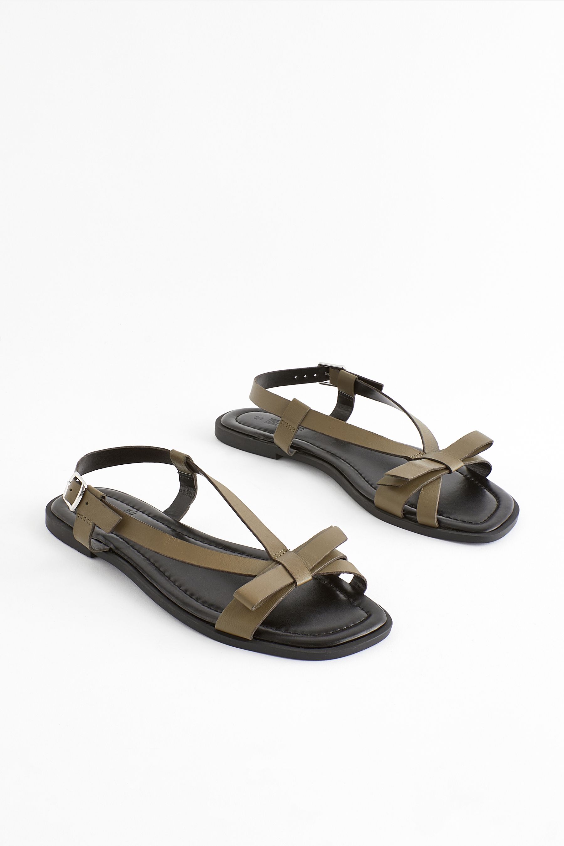 Khaki green flat sandals on sale