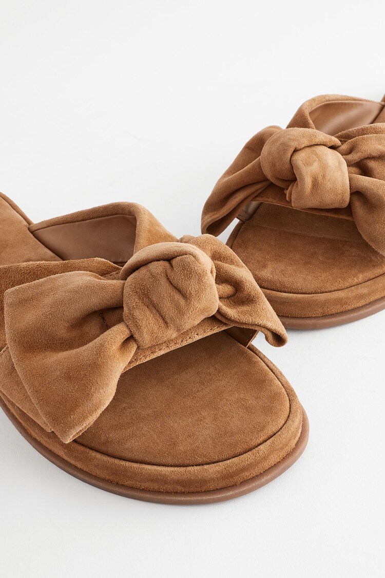 Buy Tan Brown Forever Comfort® Bow Mule Sandals from Next USA