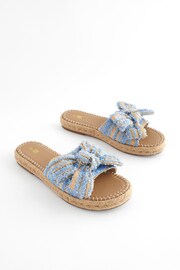 Blue Bow Flatform Espadrille Sandals - Image 1 of 7