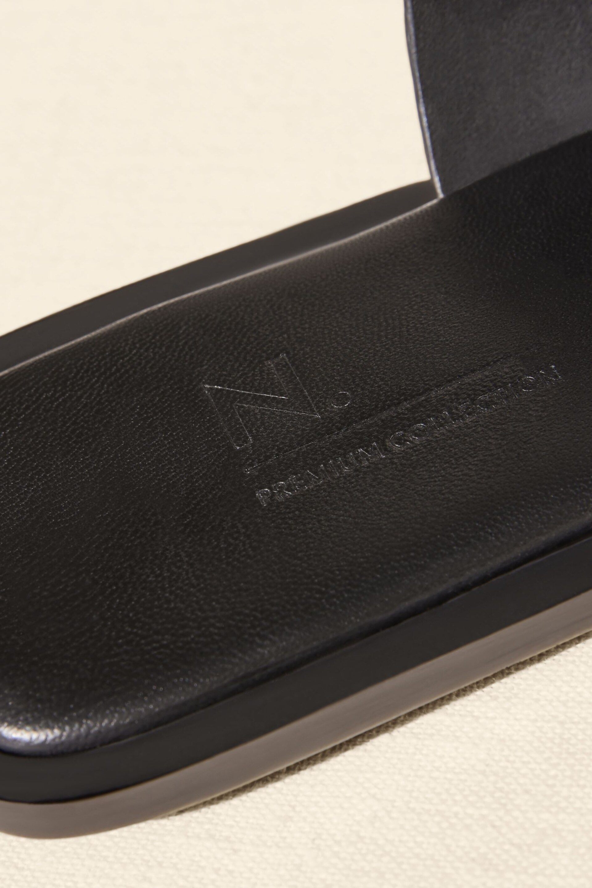 Black Premium Leather Forever Comfort® Cross Toe Post Sandals - Image 8 of 9